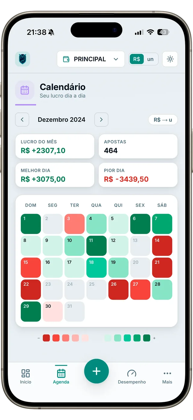 Calendário no celular